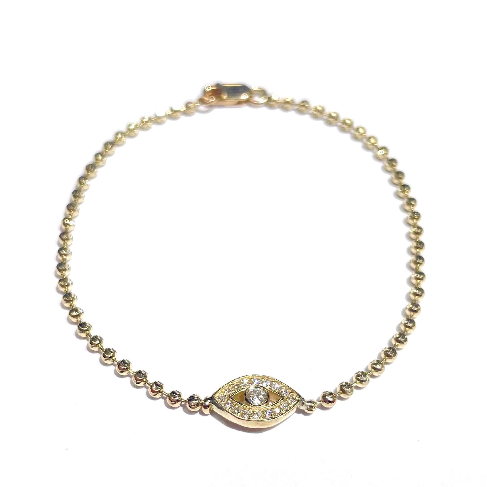 II EDITION Diamond Evil Eye Bracelet in 14k Gold Etsy