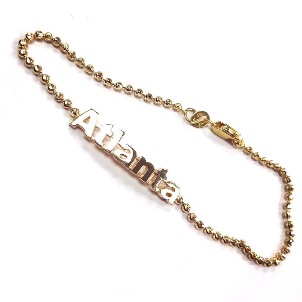 Custom Name Bracelet in 14K Gold - Etsy 