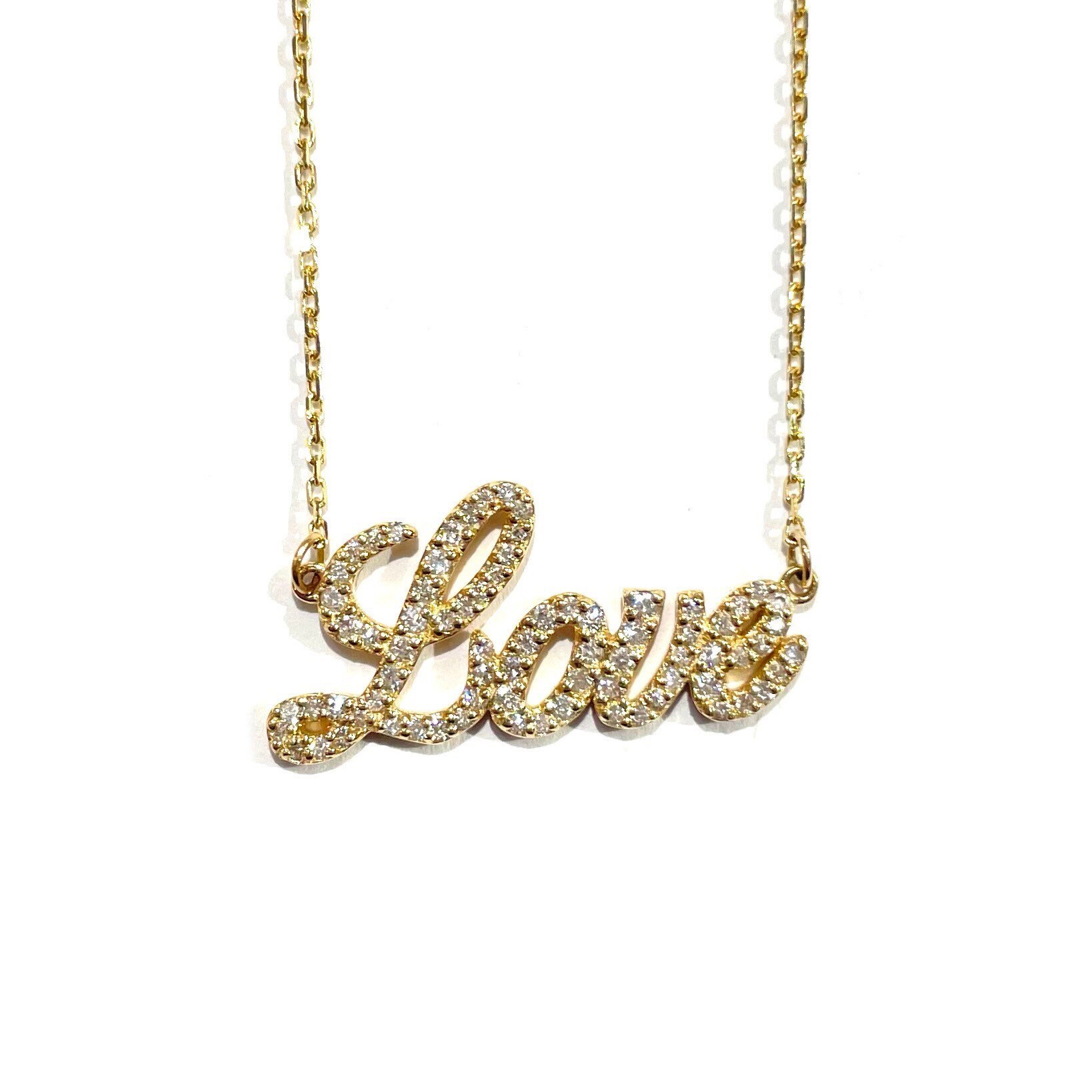 Diamond Love Necklace in 14k Gold
