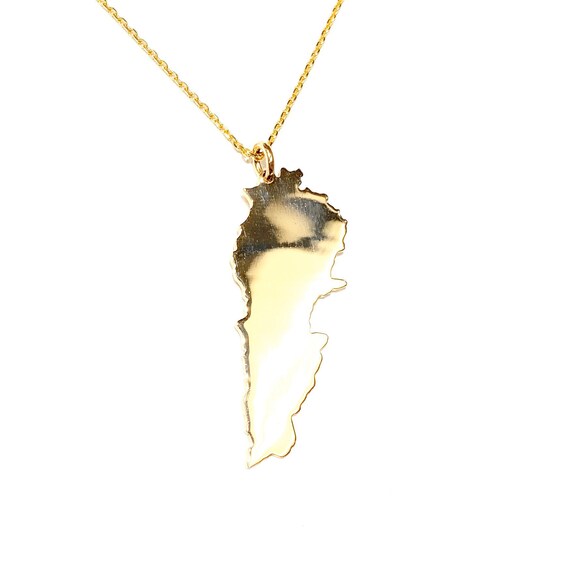 Map of Country/State in 14K Gold