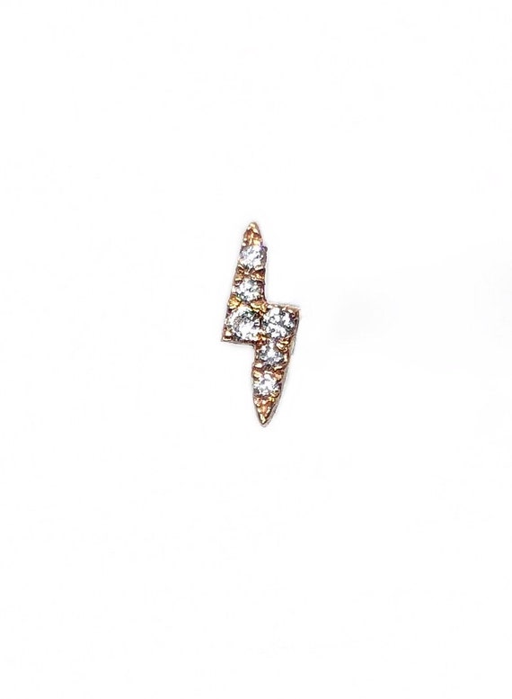 Tiny Diamond Lightening Bolt Stud