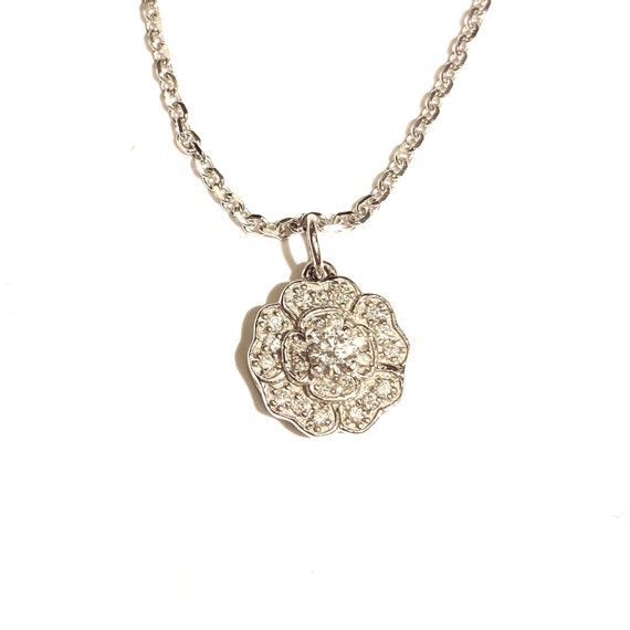 Diamond Blossom Necklace in 14k Gold