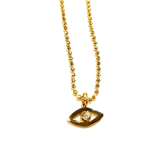 Cassie Choker with Diamond Eye Combo in 14k Gold