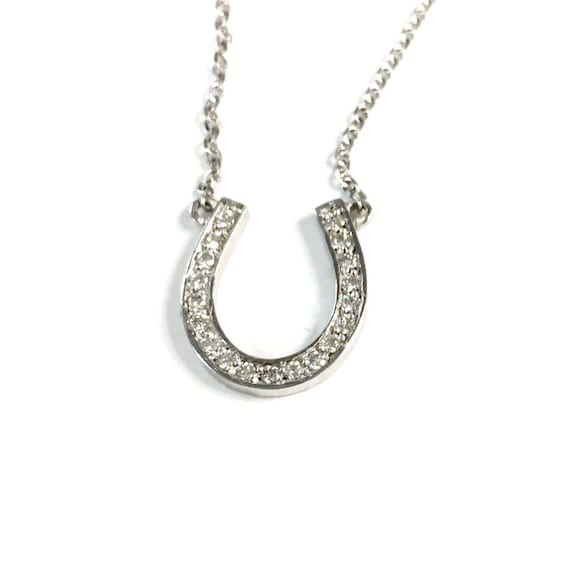 Lucky Diamond Horseshoe Necklace in 14k Gold