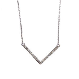 Diamond V Necklace in 14k Gold
