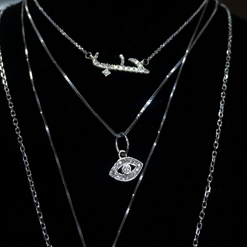 Petite Diamond Evil Eye Pendant in 14k Gold