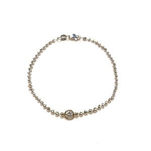 Solo Diamond Bezel Bracelet in 14k Gold