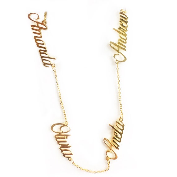 Multi-Name Plate Necklace