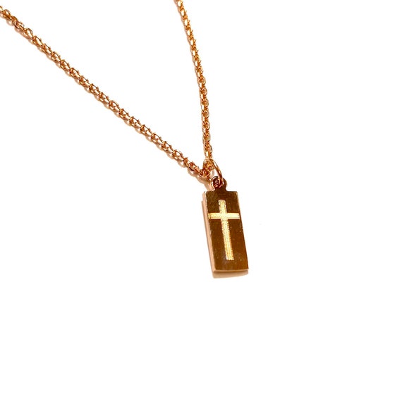 Cross Bar Charm in 14k Gold