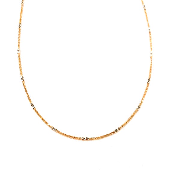 Rose & White GTJ Chain in 14k Gold