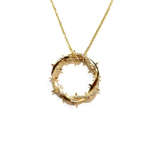 Crown of Thorns Pendant in 14k Gold