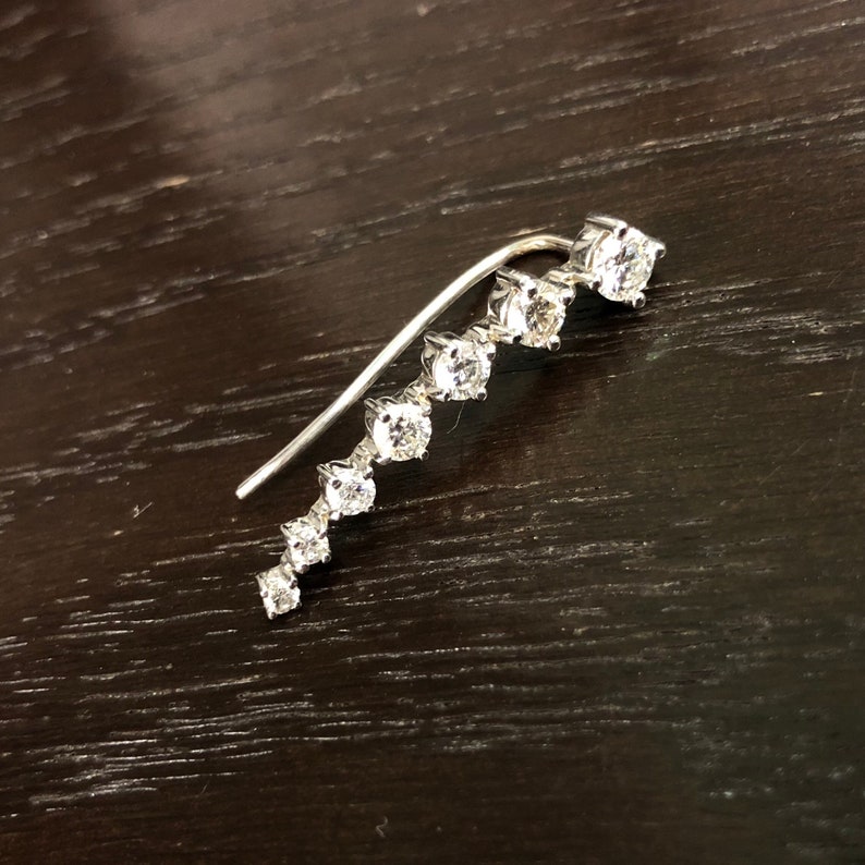 Diamond Comet Ear Crawler in 14k Gold