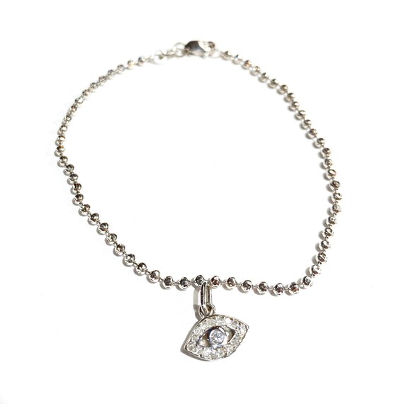 Diamond Evil Eye Bracelet in 14k Gold