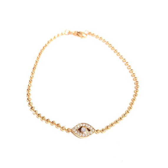 II EDITION Diamond Evil Eye Bracelet in 14k Gold