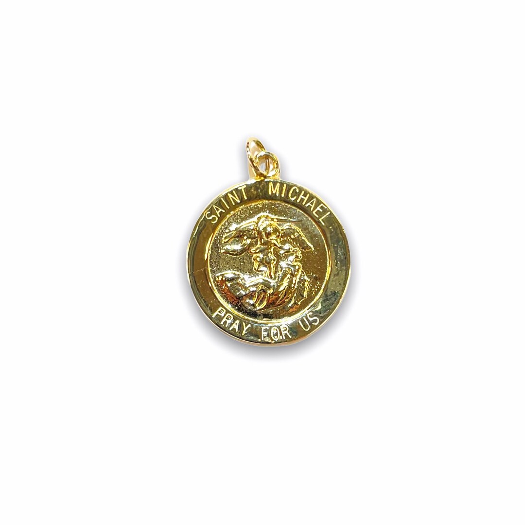 Saint Michael the Archangel Medal in 14K Gold - Etsy