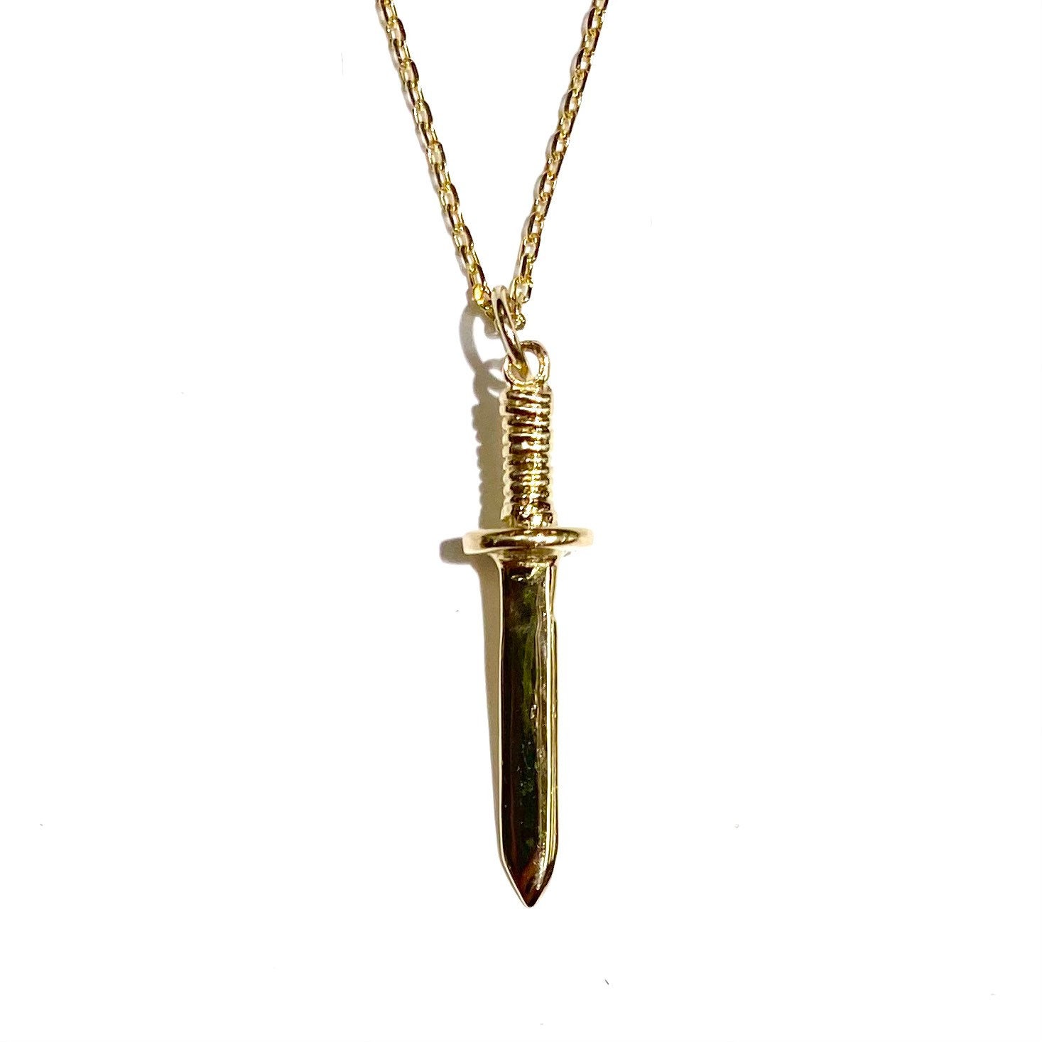 Mini Dagger Pendant in 14k Gold - Etsy 