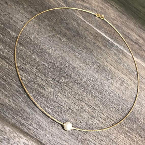 Solo Pearl Choker in 14k Gold