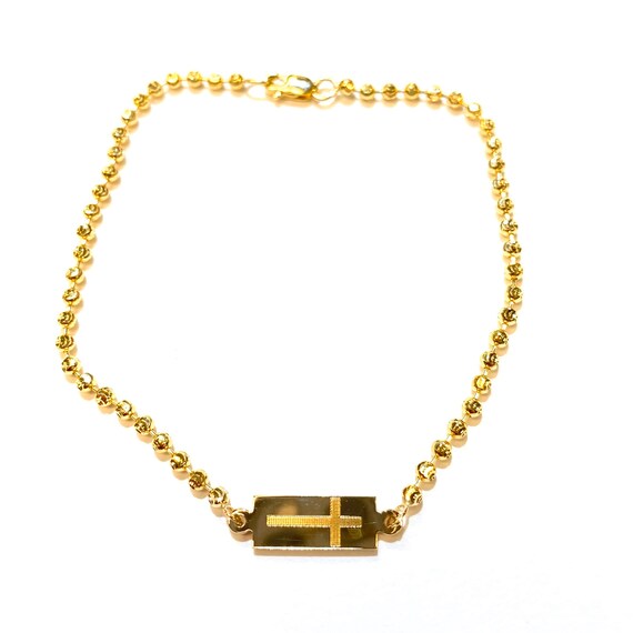 Cross Bar Bracelet in 14k Gold