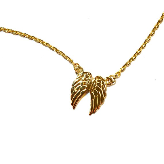 Double Angel Necklace in 14k Gold