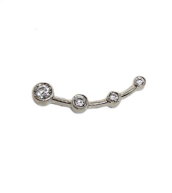 Four- Point Diamond Bezel Ear Crawler