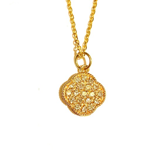 Diamond Lucky Four Leaf Clover in 14k Gold