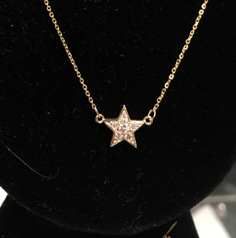 Diamond Star Necklace in 14K Gold