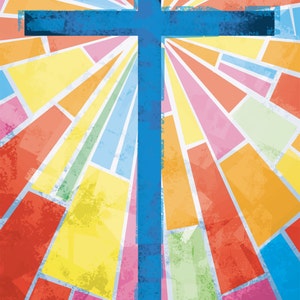 Stendardo per chiesa, croce in vetro colorato, croce con vetro colorato, decorazioni per chiesa, decorazioni per chiesa, arte decorativa per chiesa, gruppo giovanile