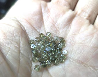 Moldavite rondelle Bead for Jewelry Making, Unique Tektite, Natural Meteorite Glass