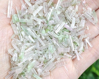 Pink & Green Tourmaline Crystal Shards: Raw Pakistan Crystals (3mm-15mm Per Gram)