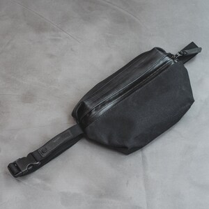 Waist Pack: Waxed canvas and inner tube Black