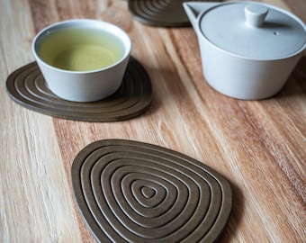 Leather Coasters - Zen, 4 Pack