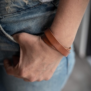 Double Wrap Wrist Cuff - Leather & Brass