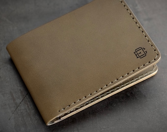 Billfold Leather Wallet - Olive Green