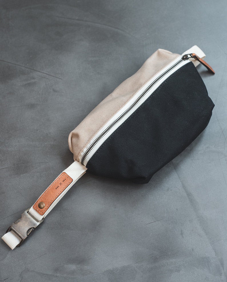 Colorblock Waist Pack: Waxed Canvas & Leather image 5