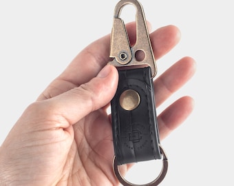 Brass Keychain made from recycled bike inner tubes