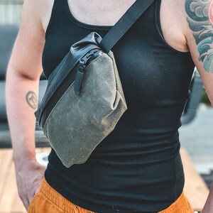 Waist Pack: Waxed canvas and inner tube image 2