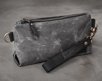 Convertible Clutch: Waxed Canvas & Inner Tube