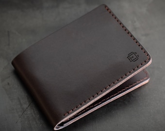 Billfold Leather Wallet - Dark Brown