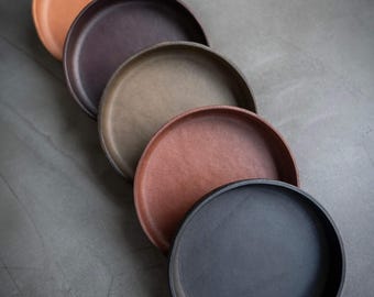 Leather Valet Tray – 4" Round Dish