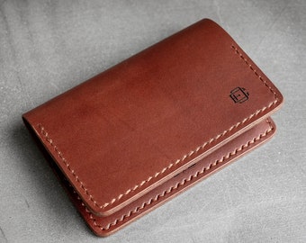 Bi-Fold Card Wallet in Brown Leather