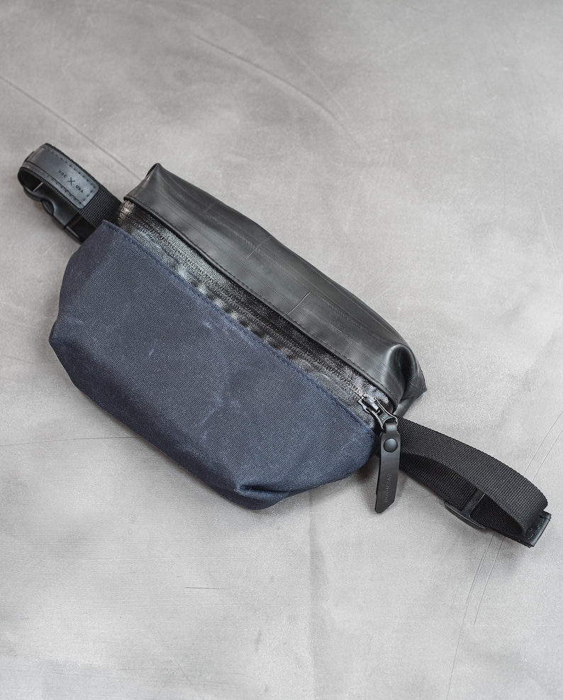 Waist Pack: Waxed canvas and inner tube Navy