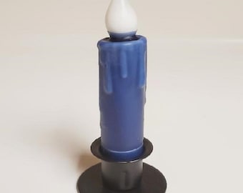 Vela cónica Country Primitive de 4,5" con temporizador a pilas, color azul marino