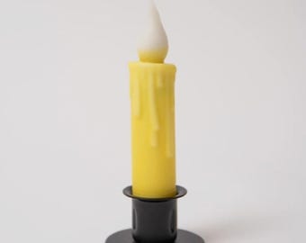 Country Primitive Candela conica gialla da 4,5" a batteria con timer da 6 ore