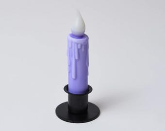 Country Primitive Lavender Purple Timer Taper LED Candle 4.5"