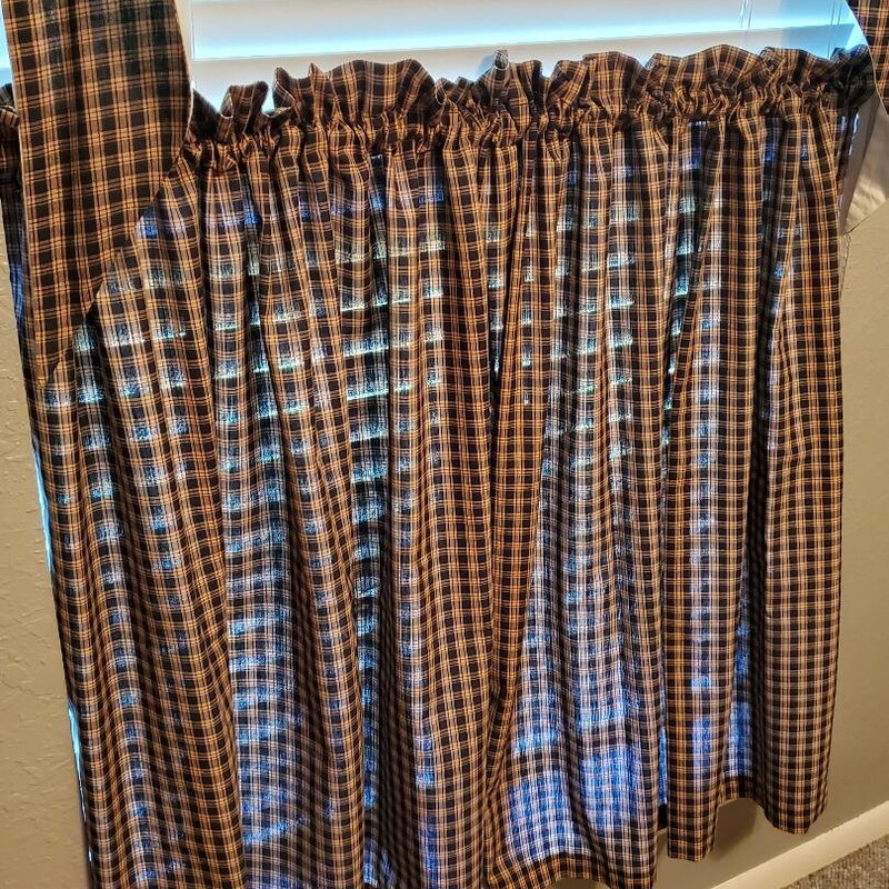 Geo Black Cafe Printed Curtain