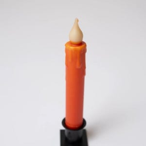 Vela cônica Country Primitive Laranja com temporizador operada por bateria de 7&quot; Decoração de Halloween Outono Ação de Graças Luz noturna