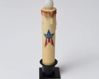 Country Primitive America Patriotic Star 7" conische kaars met timer