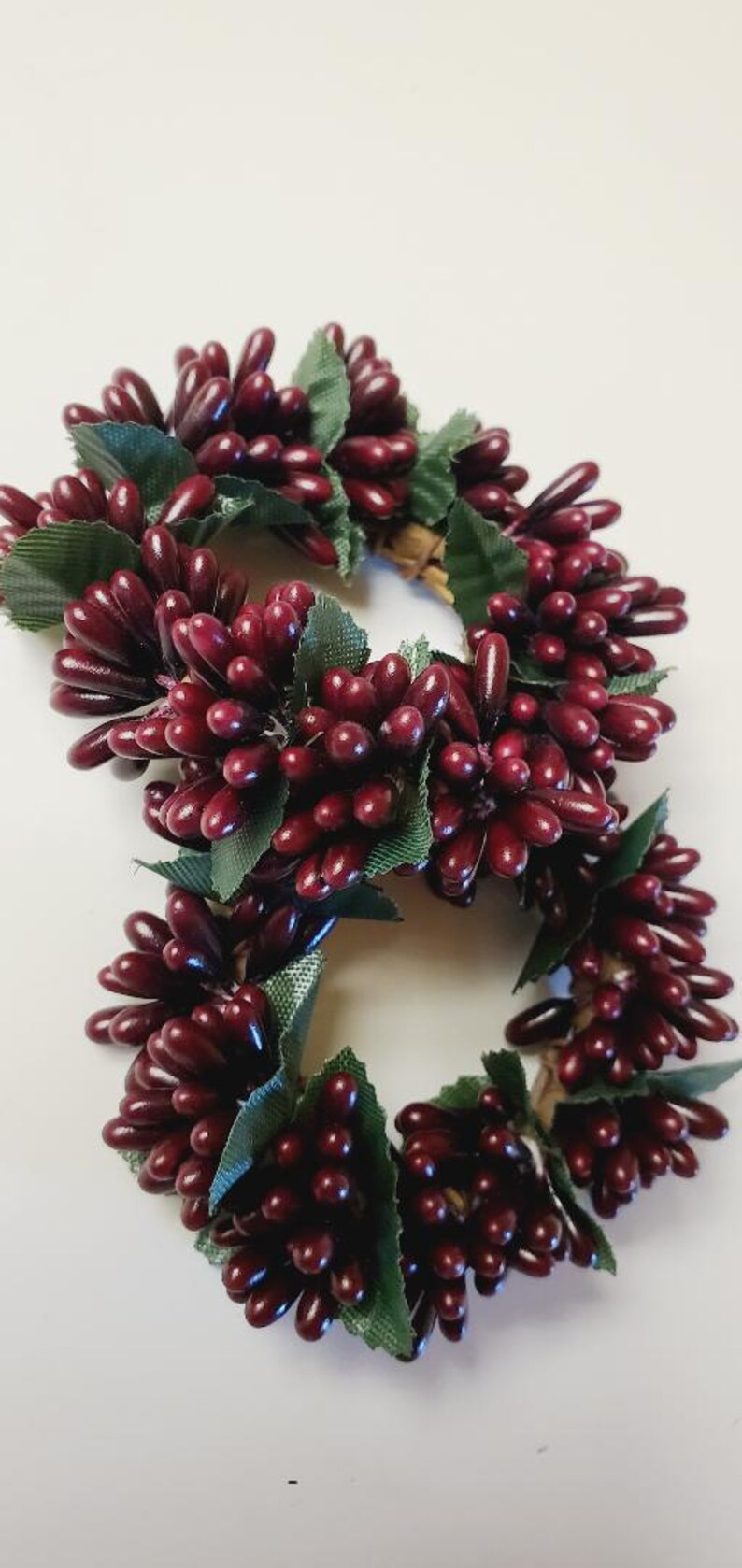 Berry Clusters Rings 2 Country Primitive Burgundy Pip Berry Taper Candle Rings 1.5