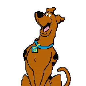 Cartoon Sitting Dog Blanket Pattern