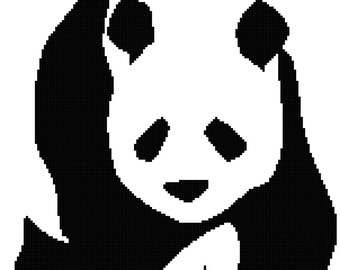 Panda Silhouette Blanket Pattern